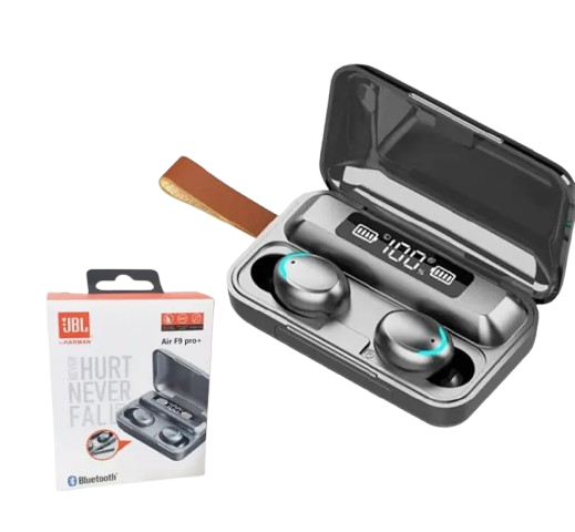 JBL AIR F9 PRO + EARBUDS WIRELESS AIRPODS BLUETOOTH CONNECTIVITY IN EAR BLUETOOTH EARPHONES WITH BUILT-IN MICROPHONE WIRELESS EAR BUDS BLUETOOTH RECHARGEABLE EARBUDS