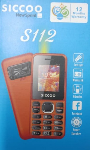 SICCOO S112 SCREEN DISPLAY 1.77’’ GOOD CAMERA MP4 PLAYER WIRELESS FM RADIO GAMES FACEBOOK SUPER SPEAKER VIBRATION TORCH LIGHT KABAMBE KATULULU MULIKA MWIZI BUTTON PHONE WITH  1 YEAR WARRANTY