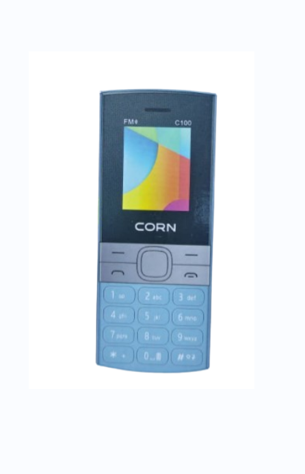 CORN C100 SCREEN DISPLAY 1.77’’ BATTERY CAPACITY 1150MAH FM WIRELESS RADIO VIBRATION TYPE-C FASTER CHARGER DUAL SIM CARD KABAMBE PHONE MULIKA MWIZI BUTTON FEATURED MOBILE PHONE 2 YEARS WARRANTY