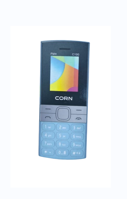 CORN C100 SCREEN DISPLAY 1.77’’ BATTERY CAPACITY 1150MAH FM WIRELESS RADIO VIBRATION TYPE-C FASTER CHARGER DUAL SIM CARD KABAMBE PHONE MULIKA MWIZI BUTTON FEATURED MOBILE PHONE 2 YEARS WARRANTY