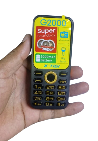 X-TIGI G2000 SCREEN 2.0’’ DUAL SIM CARD WIRELESS FM BATTERY 2000MAH BIG TORCH CAMERA LOUDER SPEAKER 1 YEAR WARRANTY KABAMBE BUTTON PHONE ON OFFER