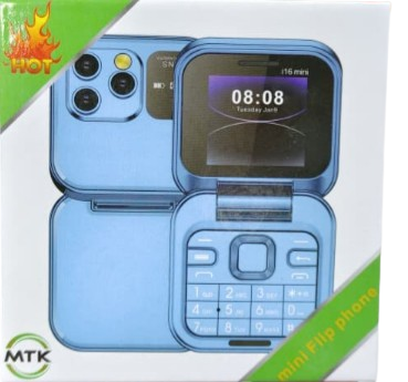 I16 MINI FLIP PHONE SCREEN 1.44’’ REAR CAMERA 0.08MP BLUETOOTH SUPPORT TYPE C PORT BATTERY CAPACITY 500MAH DUAL SIM CARD MINI-SMALL IN SIZE KABAMBE KATULULU BUTTON MOBILE PHONE