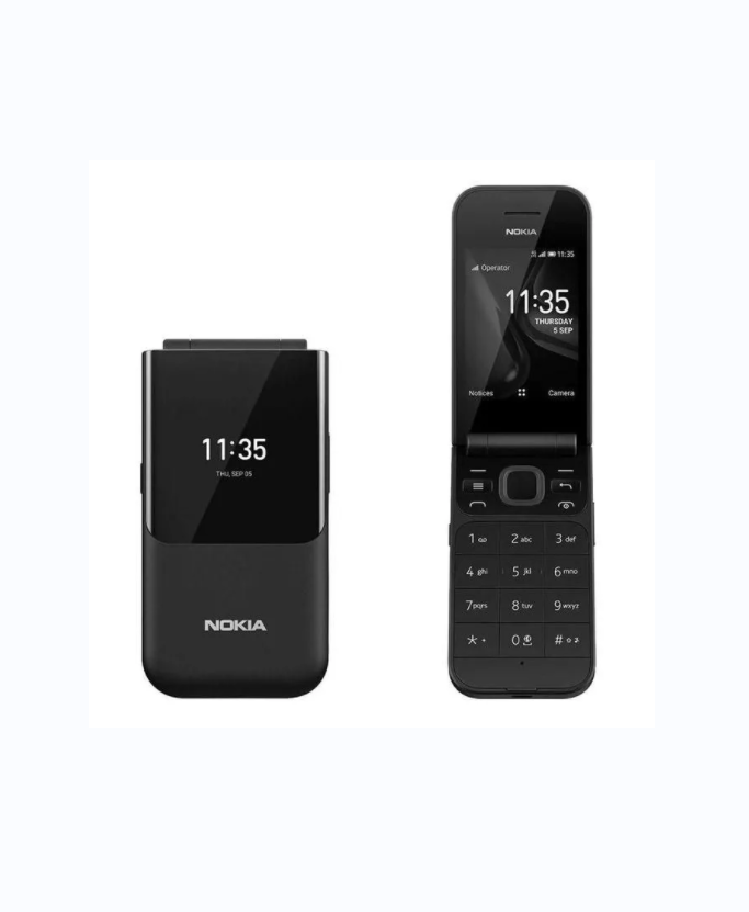 ORIGINAL NOKIA 2720 FLIP MOBILE PHONE DUAL SCREEN 4G INTERNET SCREEN 2.8’’ DUAL SIM CARD 4 GB INTERNAL MEMORY 512 MB RAM BATTERY 1500MAH CAMERA FEATURED PHONE KABAMBE/BUTTON PHONE ON OFFER