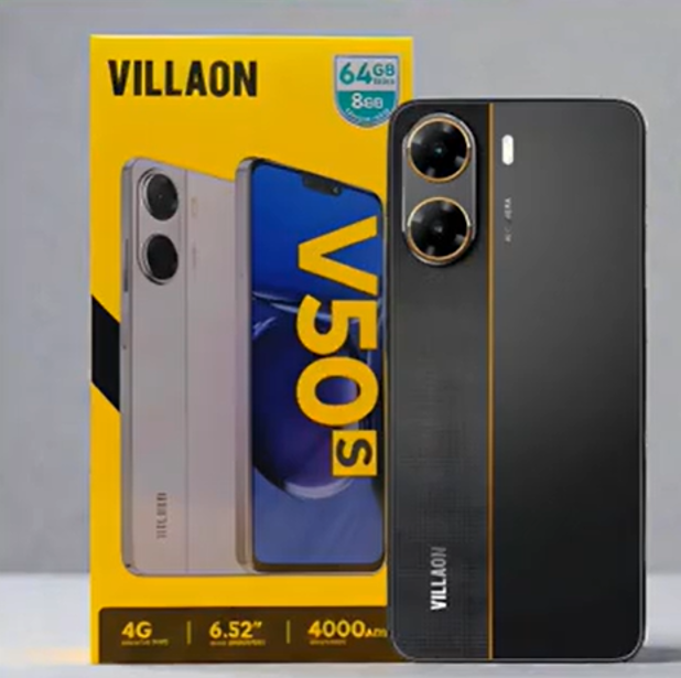 [NEW ARRIVAL] VILLAON V50s STORAGE 64GB ROM+8GB RAM SCREEN 6.52’’ BATTERY CAPACITY 4000MAH 4G NETWORK REAR CAMERA 8MP+5MP FRONT SIDE FINGERPRINT TYPE-C CHARGER SMART PHONES