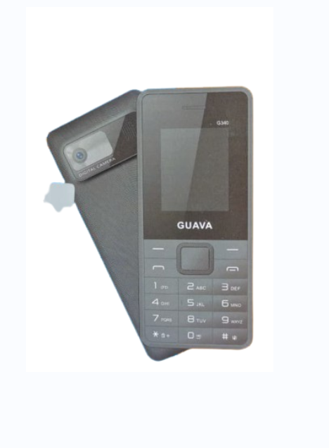 GUAVA G340 SCREEN 1.77’’ DISPLAY DUAL SIM CARD BLUETOOTH BATTERY 1000MAH FM WIRELESS RADIO CAMERA SPEAKER TORCH MP3/MP4 PLAYER 1 YEAR WARRANTY KABAMBE MULIKA MWIZI FEATURE PHONE BUTTON PHONE ON OFFER