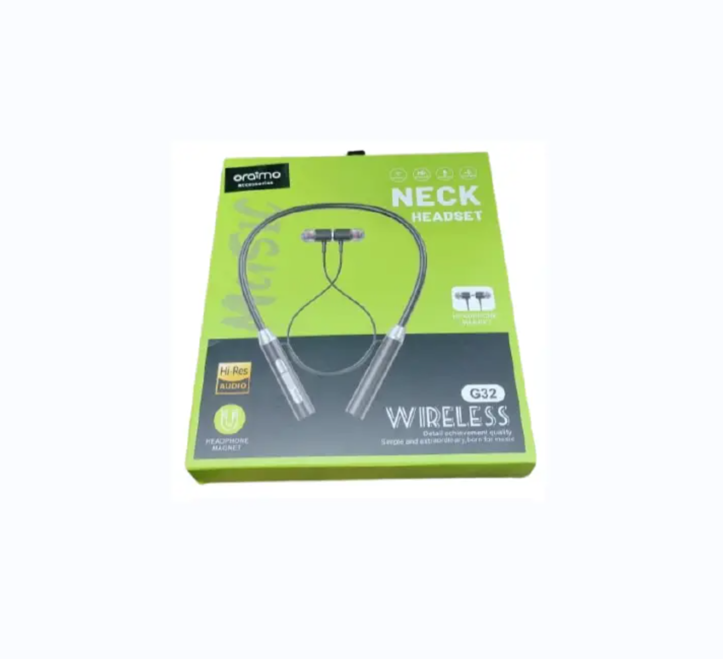 ORAIMO WIRELESS NECK HEADSET BLUETOOTH SPORTS EARPHONES WITH DEEP BASS, IPX5 WATERPROOF NECKLACE EARPHONES 5 HOURS PLAYTIME MAGNETIC HEADPHONE CHARGING BOX BATTERY