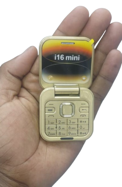 I16 MINI FLIP PHONE SCREEN 1.44’’ REAR CAMERA 0.08MP BLUETOOTH SUPPORT TYPE C PORT BATTERY CAPACITY 500MAH DUAL SIM CARD MINI-SMALL IN SIZE KABAMBE KATULULU BUTTON MOBILE PHONE