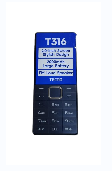 [NEW ARRIVAL] ORIGINAL TECNO T316 DUAL SIM SCREEN DISPLAY 2’’ BIG BATTERY 2000MAH FM RADIO LOUD SPEAKER KABAMBE KATULULU MULIKA MWIZI BUTTON PHONE ON OFFER