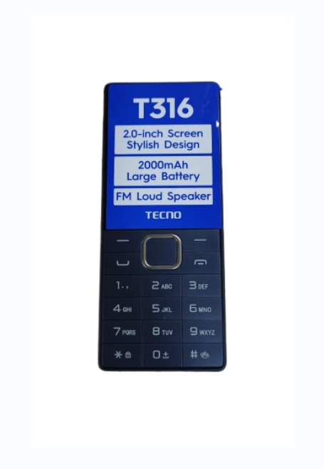 [NEW ARRIVAL] ORIGINAL TECNO T316 DUAL SIM SCREEN DISPLAY 2’’ BIG BATTERY 2000MAH FM RADIO LOUD SPEAKER KABAMBE KATULULU MULIKA MWIZI BUTTON PHONE ON OFFER