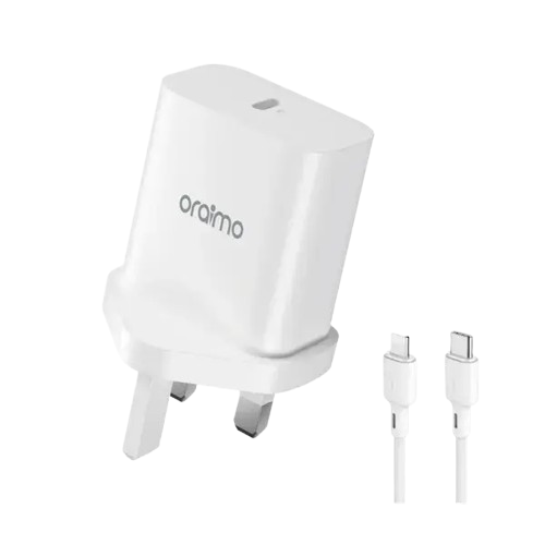 ORIGINAL ORAIMO POWERCUBE 202 OCW-5202UCC 20W WALL MINI FAST CHARGER TYPE-C TO TYPE-C  WITH FREE CHARGING CABLE WITH 1 YEAR WARRANTY