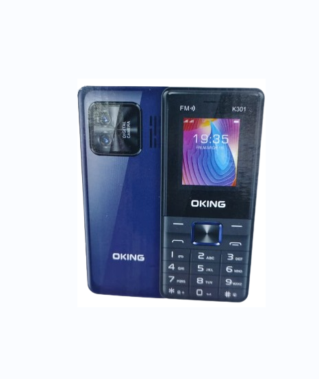 OKING K301 SCREEN 1.77’’ DUAL SIM CARD REAR CAMERA VIBRATION WIRELESS FM TORCH LIGHT 1 YEAR WARRANTY KABAMBE MULIKA MWIZI FEATURE PHONE BUTTON MOBILE PHONES