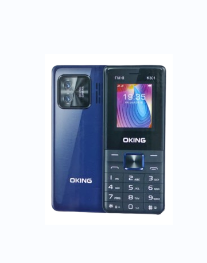 OKING K301 SCREEN 1.77’’ DUAL SIM CARD REAR CAMERA VIBRATION WIRELESS FM TORCH LIGHT 1 YEAR WARRANTY KABAMBE MULIKA MWIZI FEATURE PHONE BUTTON MOBILE PHONES