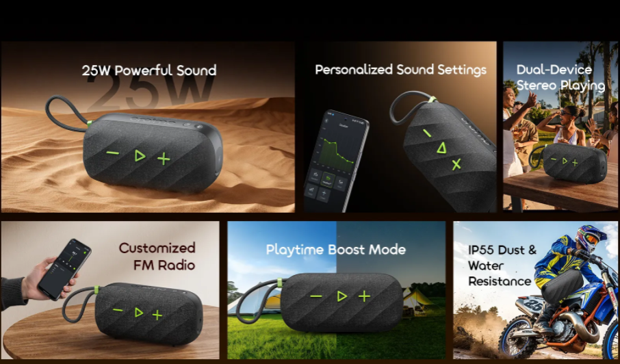 [NEW ARRIVAL] ORIGINAL ORAIMO SPACEBOX ACTIVE OBS-680 25W ORAIMO WIRELESS SPEARKER HAVY BASS PORTABLE BLUETOOTH,MEMORY CARD & FM RADIO SPEAKER  14 HOURS PLAY TIME MEDIUM VOLUME BATTERY 3000MAH