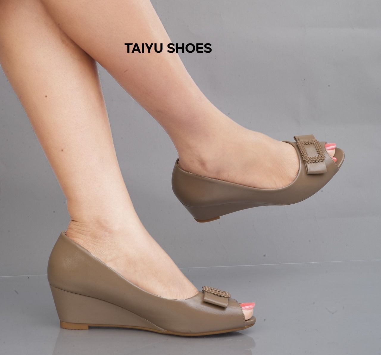 TAIYU OFFICIAL ⚡️🔥 leather ladies wedge Heels  high quality 💯Women Shoes women official wedge shoes🔥💥