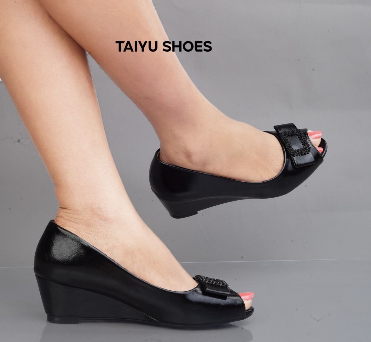 TAIYU OFFICIAL ⚡️🔥 leather ladies wedge Heels  high quality 💯Women Shoes women official wedge shoes🔥💥