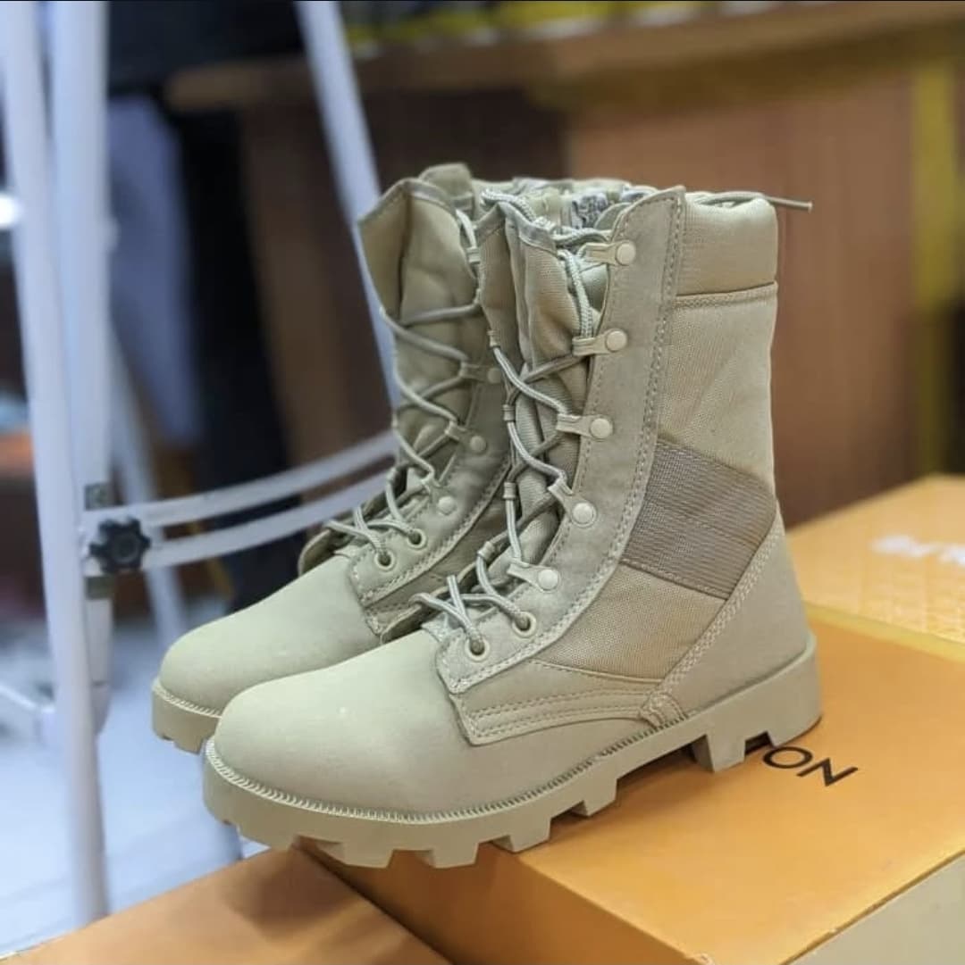 SIWAR BY Néo Artisanal High-top MILITARY Desert COMBAT Leather Men's Boots