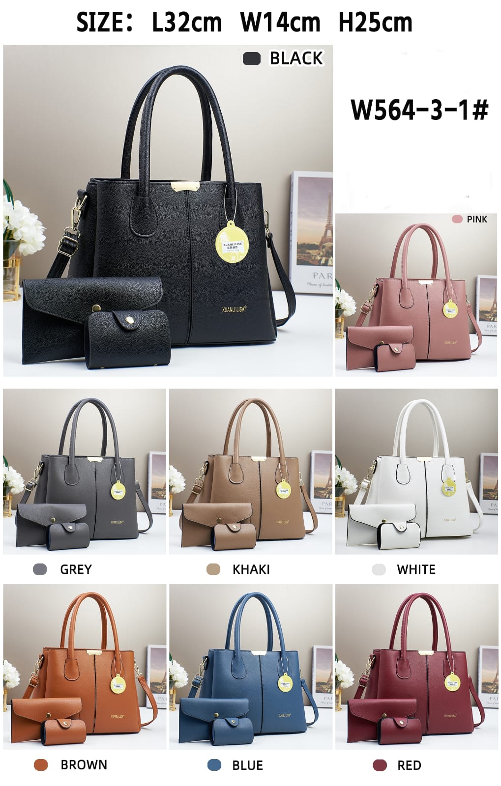 Quality💯 fashion 3 in 1 ladies luxury handbags🔥🔥