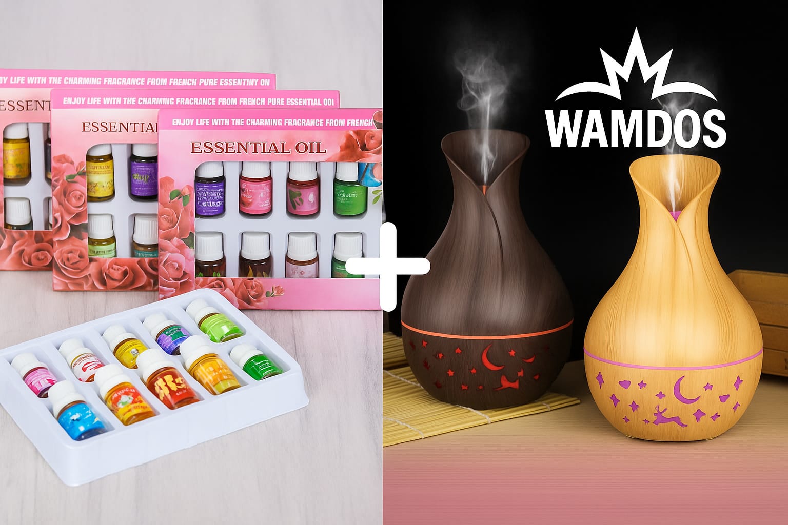 🌙 Elegant Wood Grain LED Aroma Diffuser & Humidifier 💧 – 🌸 Ultrasonic Essential Oil Diffuser | 🌿 Relaxing Mist & Air Purifier | 💡 7-Color LED Night Light | 🏠 Perfect for Home, Office & Spa