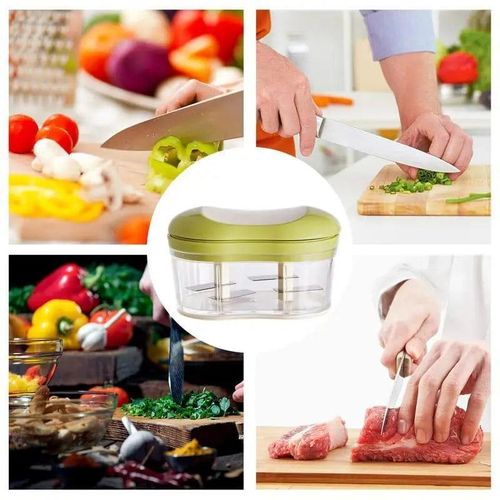 🥕 Manual Push Food Chopper & Garlic Crusher  Fast, Safe & Effortless Kitchen Prep 🔪✨ Say goodbye to slow knife work and hello to quick, even chopping with this manual push food chopper—your everyday