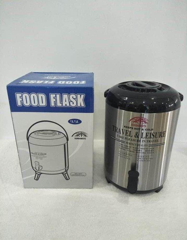 🍲 9.5L Food Flask – Travel & Leisure 🍲Large Capacity • Keeps Hot & Cold • Perfect for Events Serve your meals fresh and warm anywhere with this high-capacity 9.5-liter food flask
