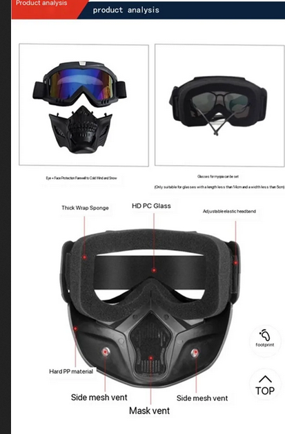 Dustproof Motocross Glasses Adjustable Motorcycle Goggles Breathable Full Face Protective Motorbike Dirt Bike Off-road Mask