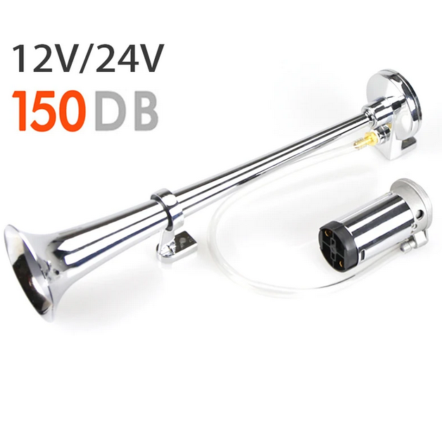 Universal 17inch Single Trumpet Car Air Horn 12V Compressor 150DB Super Loud Air Hose Car Horn Speaker for Truck Boat Motorcycle