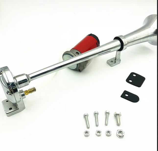 Universal 17inch Single Trumpet Car Air Horn 12V Compressor 150DB Super Loud Air Hose Car Horn Speaker for Truck Boat Motorcycle