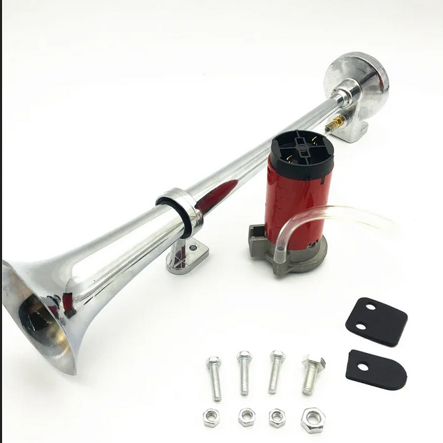 Universal 17inch Single Trumpet Car Air Horn 12V Compressor 150DB Super Loud Air Hose Car Horn Speaker for Truck Boat Motorcycle