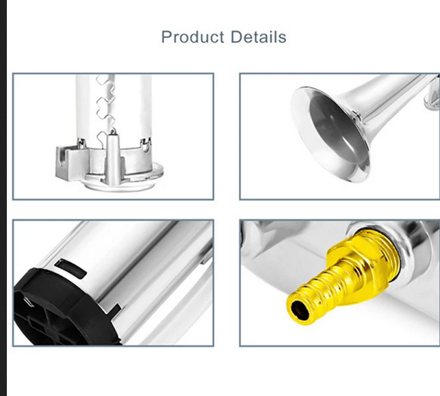 Universal 17inch Single Trumpet Car Air Horn 12V Compressor 150DB Super Loud Air Hose Car Horn Speaker for Truck Boat Motorcycle