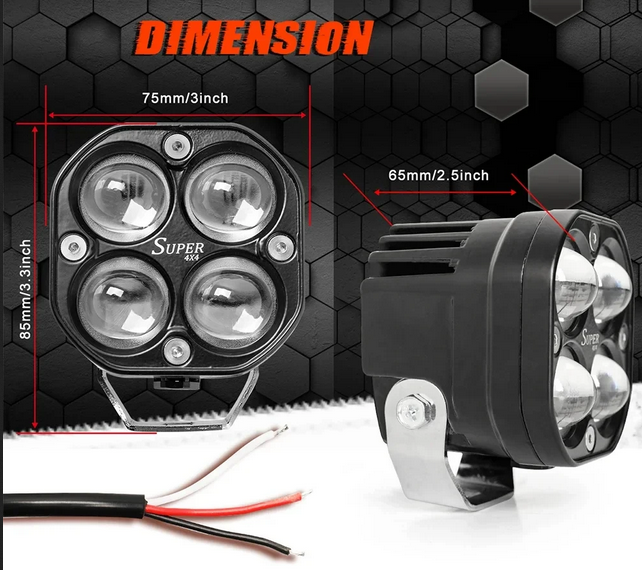 Super bright 3 Inch Dual Color LED Spotlights 200W Fog lamp Headlight Accessory For Motorcycle ,Truck, Car SUV ATV 30000LM 24V 12V