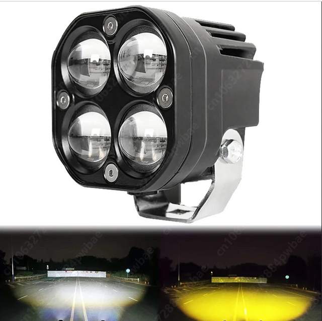 Super bright 3 Inch Dual Color LED Spotlights 200W Fog lamp Headlight Accessory For Motorcycle ,Truck, Car SUV ATV 30000LM 24V 12V
