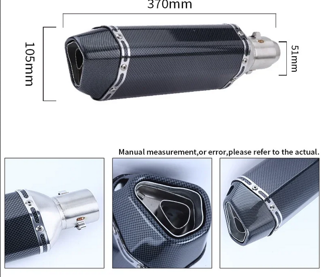 Motorcycle Slip-on Exhaust Pipe with DB Killer Escape Moto Universal 51mm 60mm Muffler for Honda Yamaha Suzuki Kawasaki Benelli