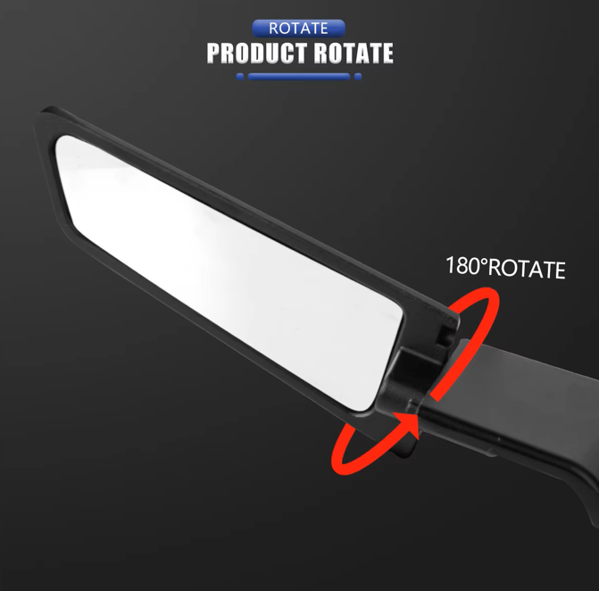 Universal Motorcycle Rearview Mirrors Wind Wing Adjustable Rotating Side Mirrors