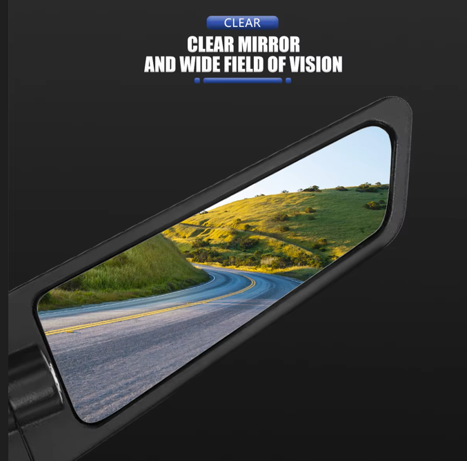 Universal Motorcycle Rearview Mirrors Wind Wing Adjustable Rotating Side Mirrors