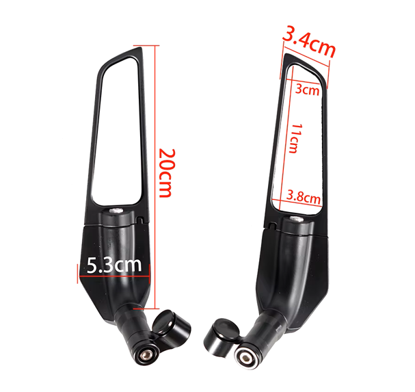 Universal Motorcycle Rearview Mirrors Wind Wing Adjustable Rotating Side Mirrors