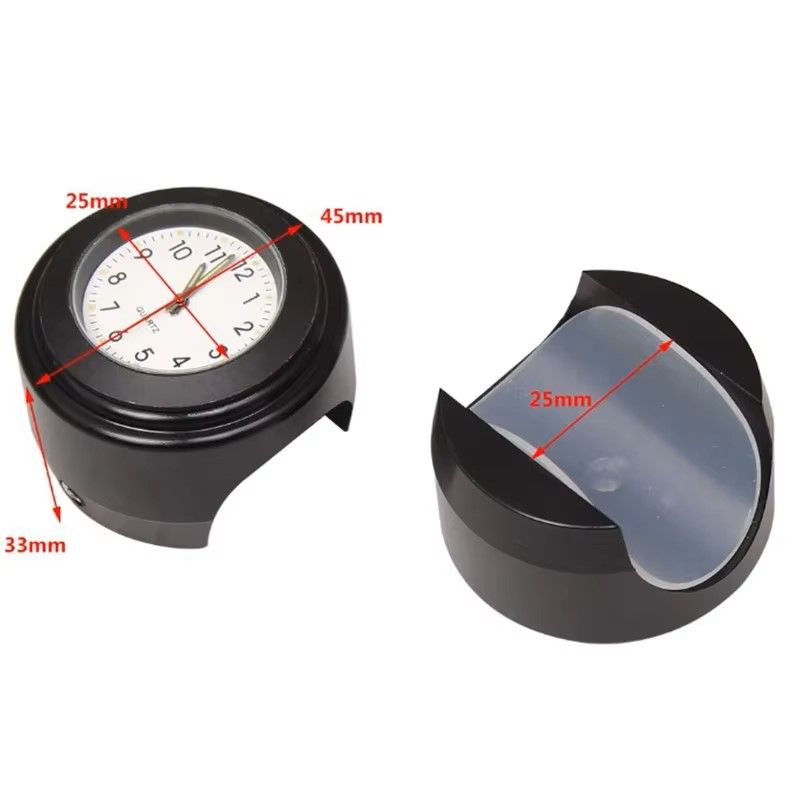 Motorcycle schedule Aluminum Quartz Watch Luminous Clock Handlebar Mount for Motorcycle Scooter Bicycle Handlebar Waterproof