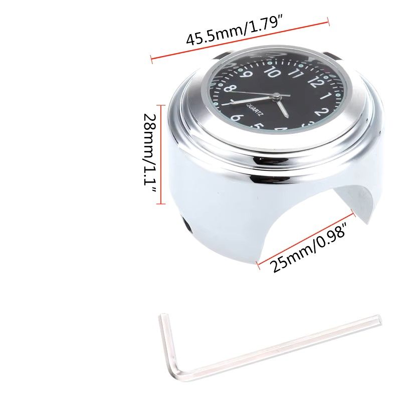 Motorcycle schedule Aluminum Quartz Watch Luminous Clock Handlebar Mount for Motorcycle Scooter Bicycle Handlebar Waterproof