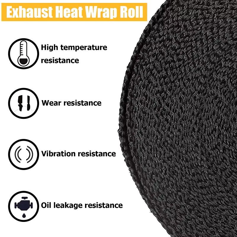 Car Motorcycle Exhaust Thermal Exhaust Tape Exhaust Heat Tape Wrap Pipe Wrap Shields Manifold Header Insulation Car Accessories