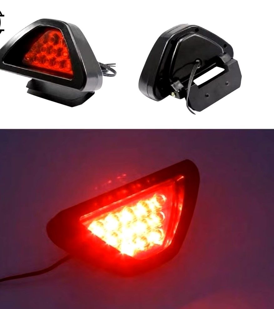 12V 7W Car Motor LED Brake Light F1 Triangle Reverse Safety Parking Strobe Fog Lamp Universal Led Rear Laser Warning Tail Light
