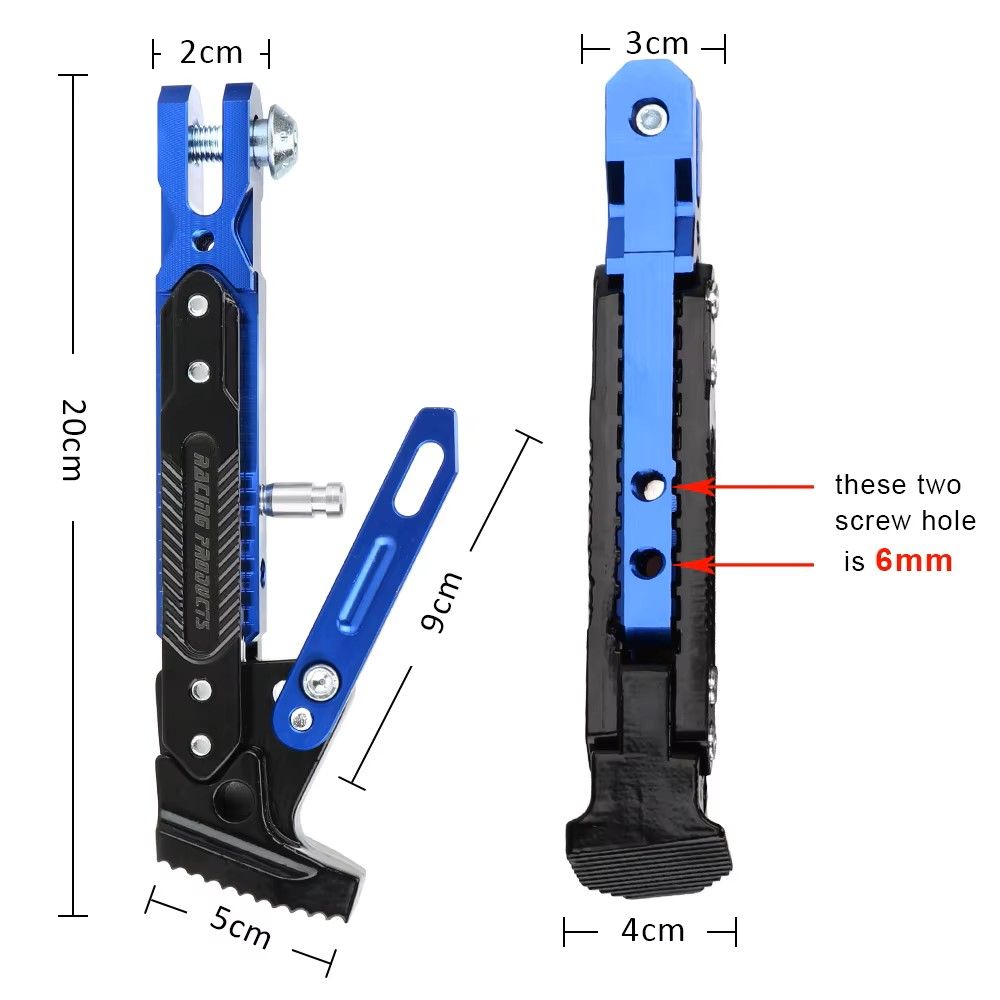 Adjustable Universal CNC Metal Motorcycle Foot Bracket Side Stand Support Durable Corrosion Resistant Parking sidestand