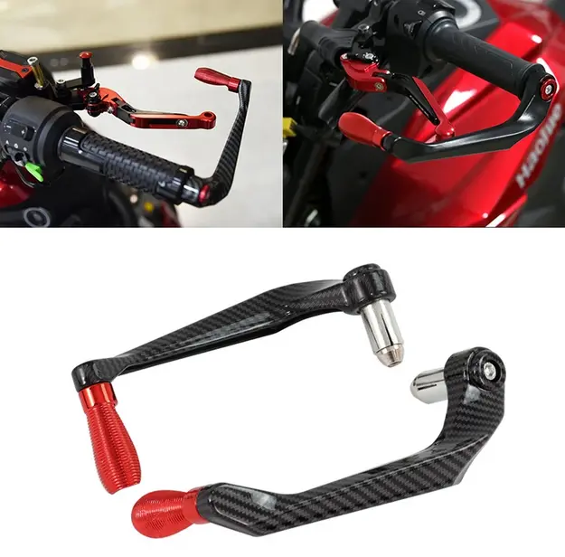 2PCS CNC Motorcycle Brake Clutch Levers Guard Protector Modification Anti-Fall Horn Brakes Hand Guard Bow Protection Rod