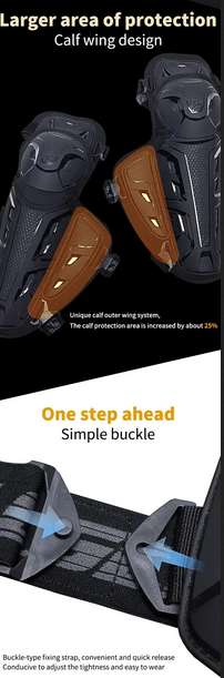 Motorcycle Knee Shin Guard Pads for Men Anti-Slip 2 in 1 Protector Adjustable Motocross Knee Protection Armor Racing Prot