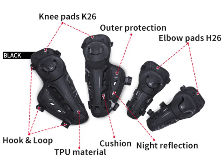 Motorcycle Knee Shin Guard Pads for Men Anti-Slip 2 in 1 Protector Adjustable Motocross Knee Protection Armor Racing Prot