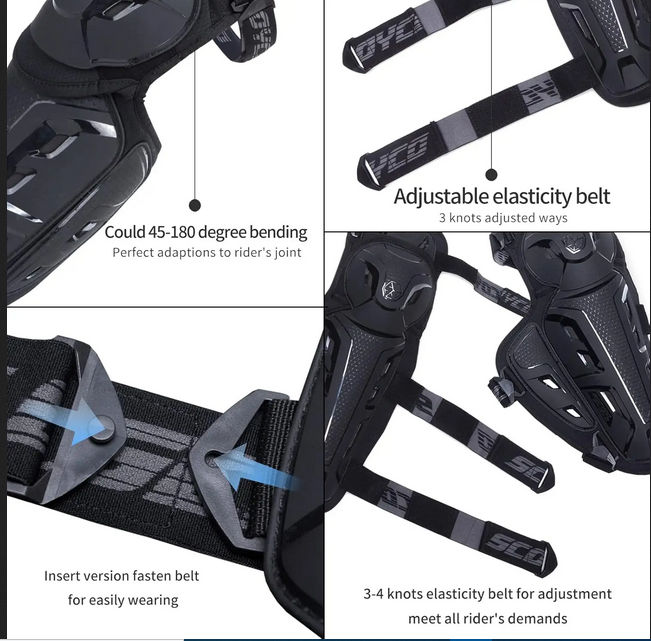 Motorcycle Knee Shin Guard Pads for Men Anti-Slip 2 in 1 Protector Adjustable Motocross Knee Protection Armor Racing Prot