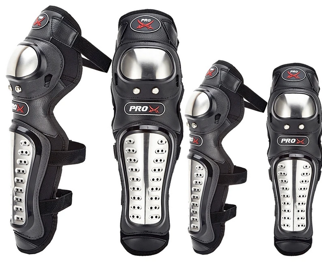 1Pair Motorcycle Kneepad Motocross Racing Protective Gear Stainless Steel Motorcyclist Elbow Knee Pads Protector Fall Protection