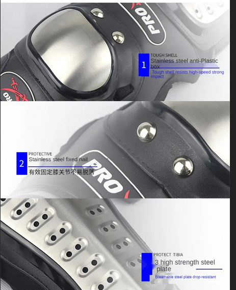 1Pair Motorcycle Kneepad Motocross Racing Protective Gear Stainless Steel Motorcyclist Elbow Knee Pads Protector Fall Protection