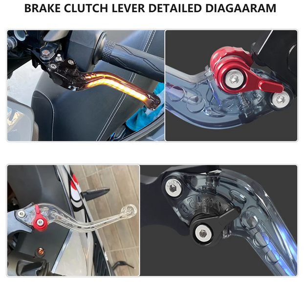 Motorcycle Adjustable Brake Clutch Levers Light Up Signal Turn Light Brake Handle Levers m1000rr