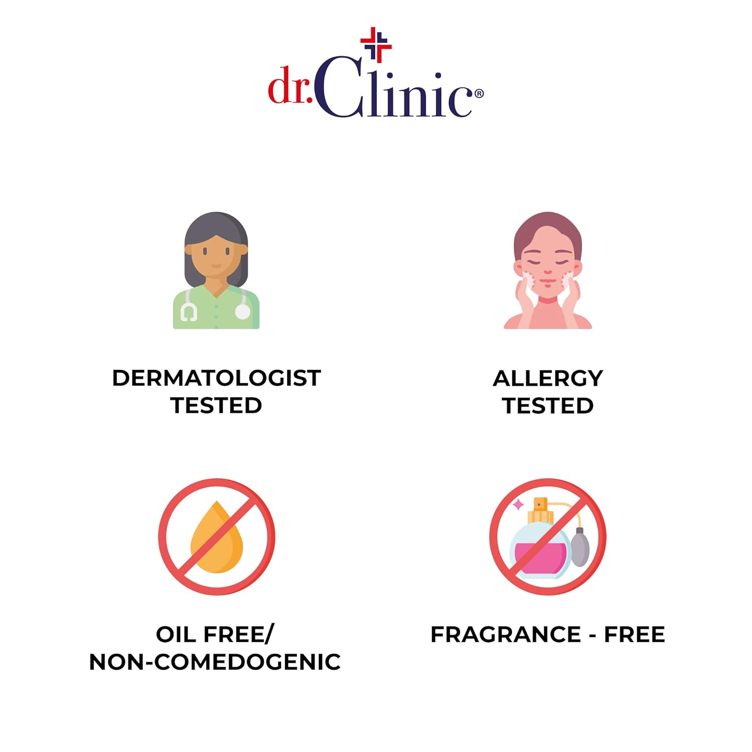 DR.CLINIC Facial Sunscreen for Sensitive Skin - Spf 50 - Reef Safe, Travel Size Sun Protection for Face