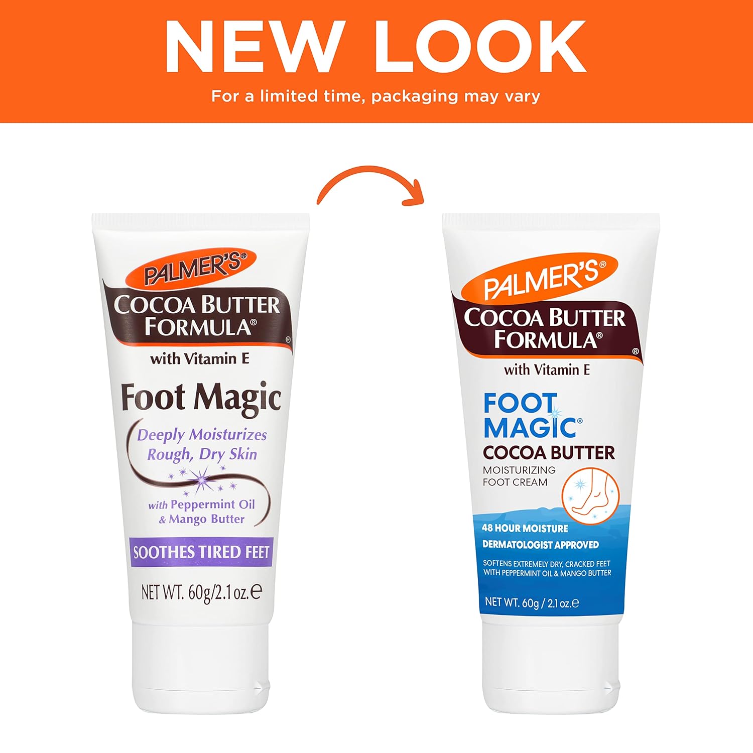 Palmer's Cocoa Butter Formula Foot Magic Moisturizing Foot Cream for Dry, Cracked Heels, Feet Moisturizer with Peppermint Oil & Vitamin E,