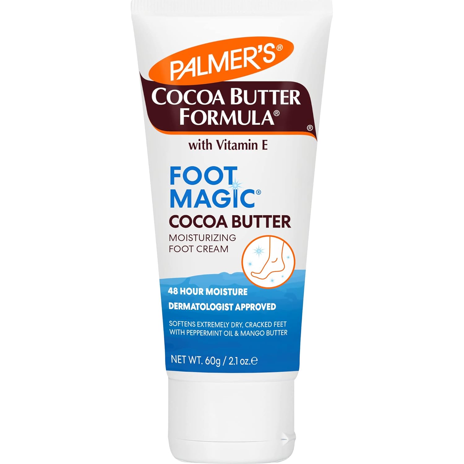 Palmer's Cocoa Butter Formula Foot Magic Moisturizing Foot Cream for Dry, Cracked Heels, Feet Moisturizer with Peppermint Oil & Vitamin E,